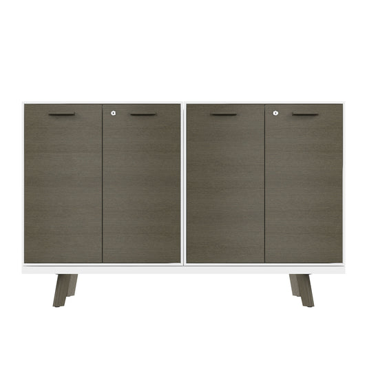 Buffet haut BRALCO RAIL | 2 OH, 1600 x 400 mm, chêne gris foncé