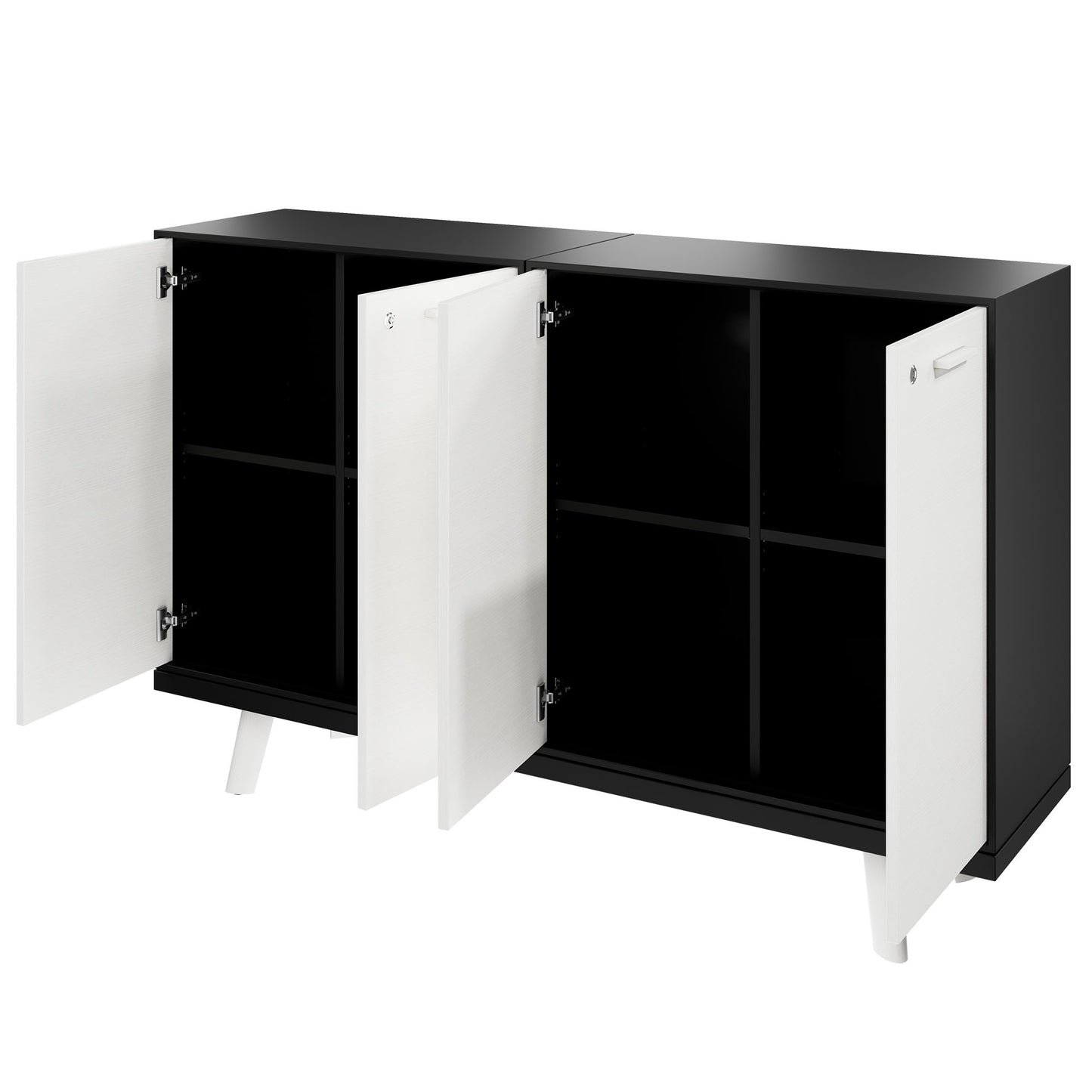 Bralco RAIL Highboard | 2 Oh, 1600 x 400 mm, oak white