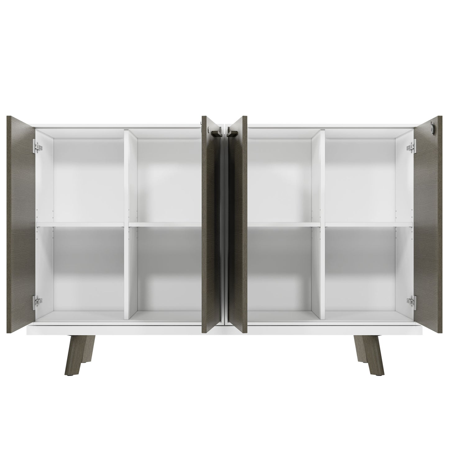 Bralco RAIL Highboard | 2 oh, 1600 x 400 mm, grigio scuro in quercia