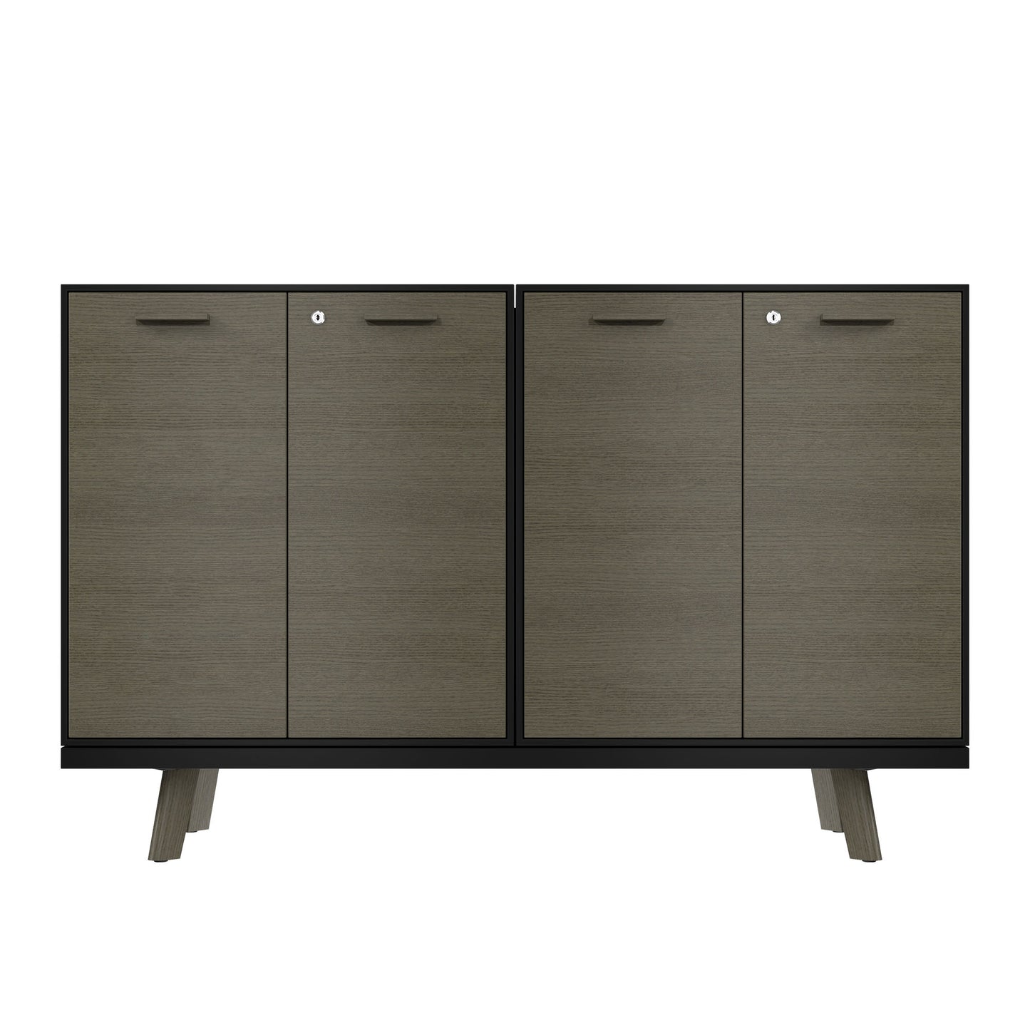 BRALCO RAIL highboard | 2 OH, 1600 x 400 mm, dark gray oak