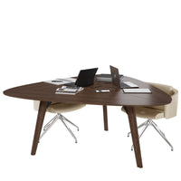BRALCO RAIL meeting table | Triangular, 1794 x 1716 mm (6 people), real wood, tobacco oak