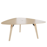 BRALCO RAIL meeting table | Triangular, 1794 x 1716 mm (6 people), real wood, natural oak