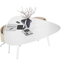 BRALCO RAIL Meeting table | Triangular, 1794 x 1716 mm (6 persons), real wood, white oak