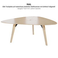 BRALCO RAIL Meeting table | Triangular, 1794 x 1716 mm (6 persons), real wood, white oak