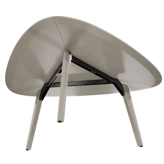 BRALCO RAIL meeting table | Triangular, 1794 x 1716 mm (6 people), real wood, light gray oak