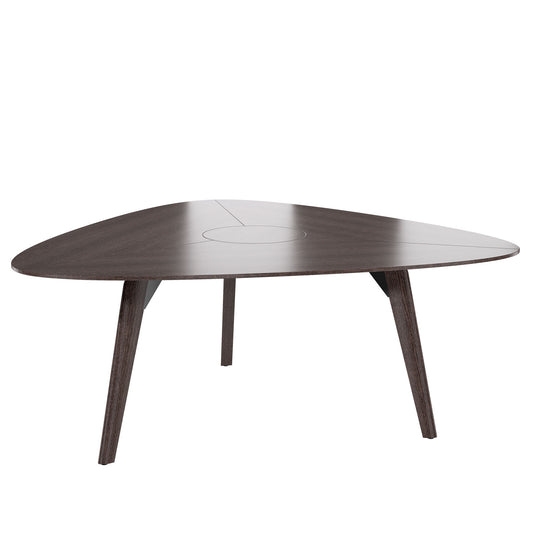Bralco RAIL Tabella delle riunioni | Triangolare, 1794 x 1716 mm (6 persone), legno reale, carbonio di quercia