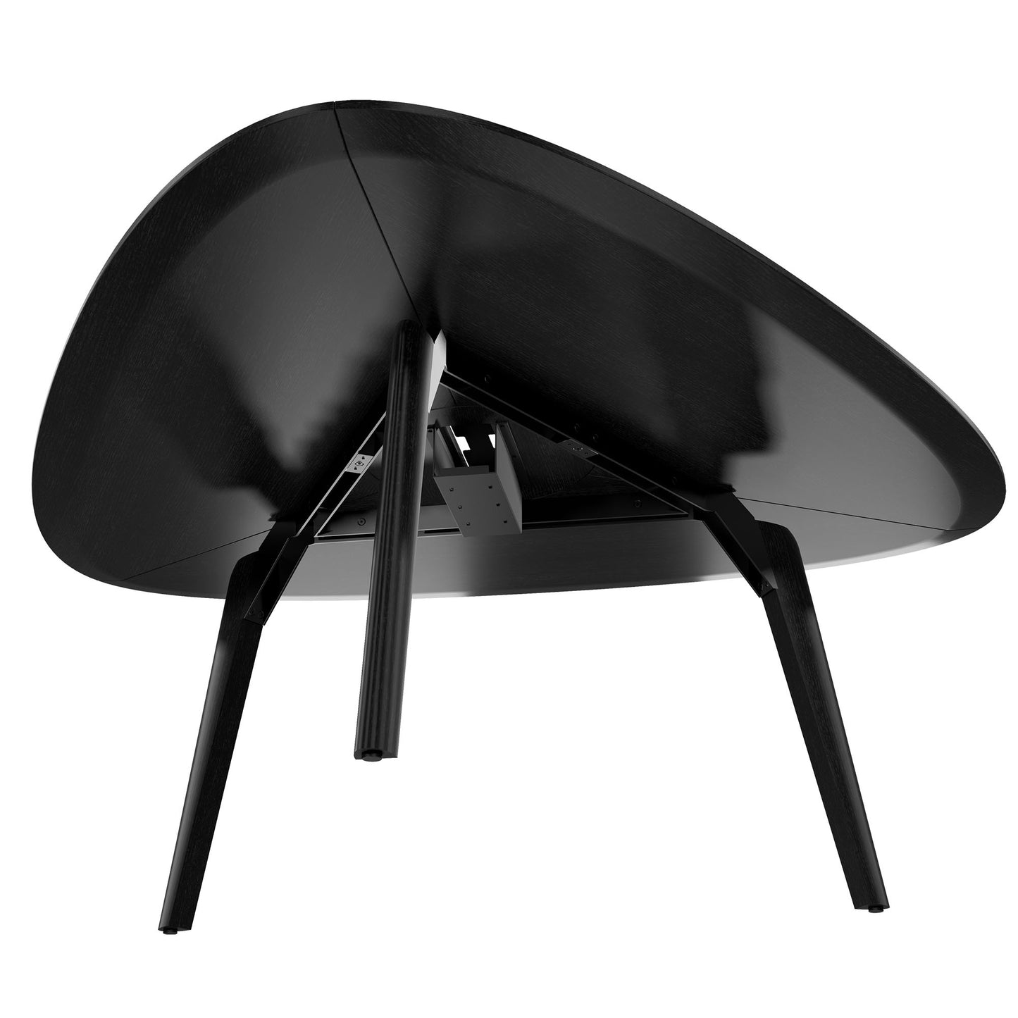 Bralco RAIL Tabella delle riunioni | Triangular, 1794 x 1716 mm (6 persone), legno reale, nero di quercia