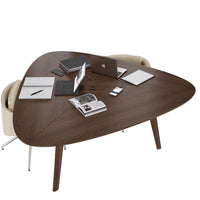 BRALCO RAIL meeting table | Triangular, 1794 x 1716 mm (6 people), real wood, tobacco oak
