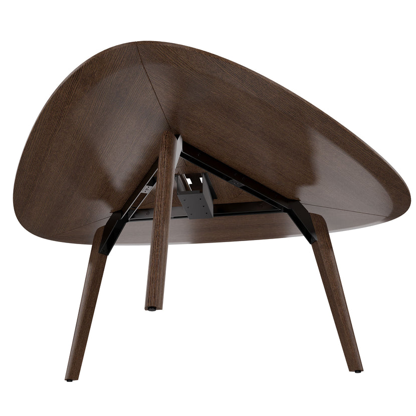 BRALCO RAIL meeting table | Triangular, 1794 x 1716 mm (6 people), real wood, tobacco oak