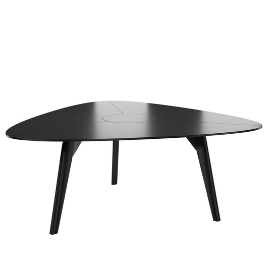 Bralco RAIL Tabella delle riunioni | Triangular, 1794 x 1716 mm (6 persone), legno reale, nero di quercia