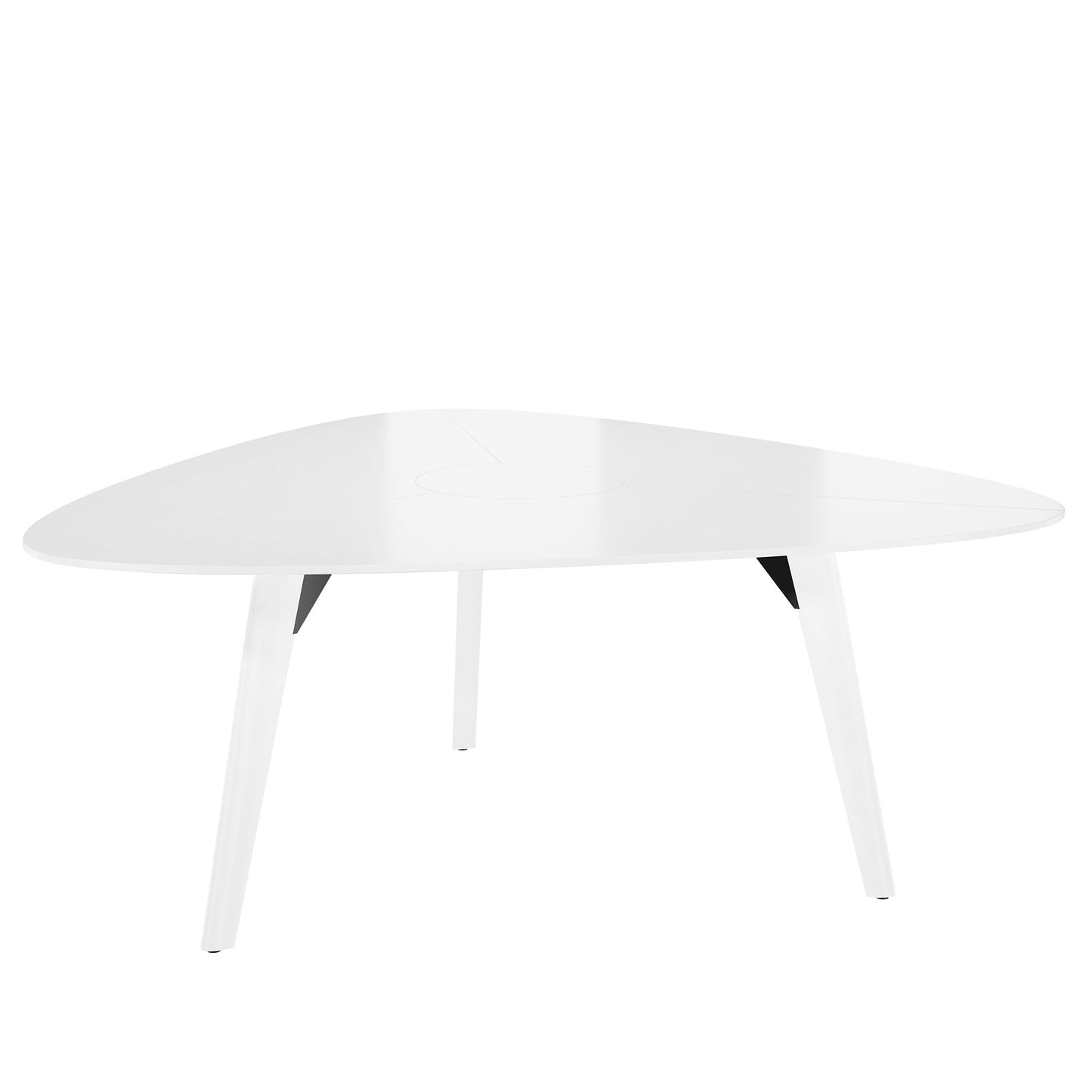 BRALCO RAIL Meeting table | Triangular, 1794 x 1716 mm (6 persons), real wood, white oak