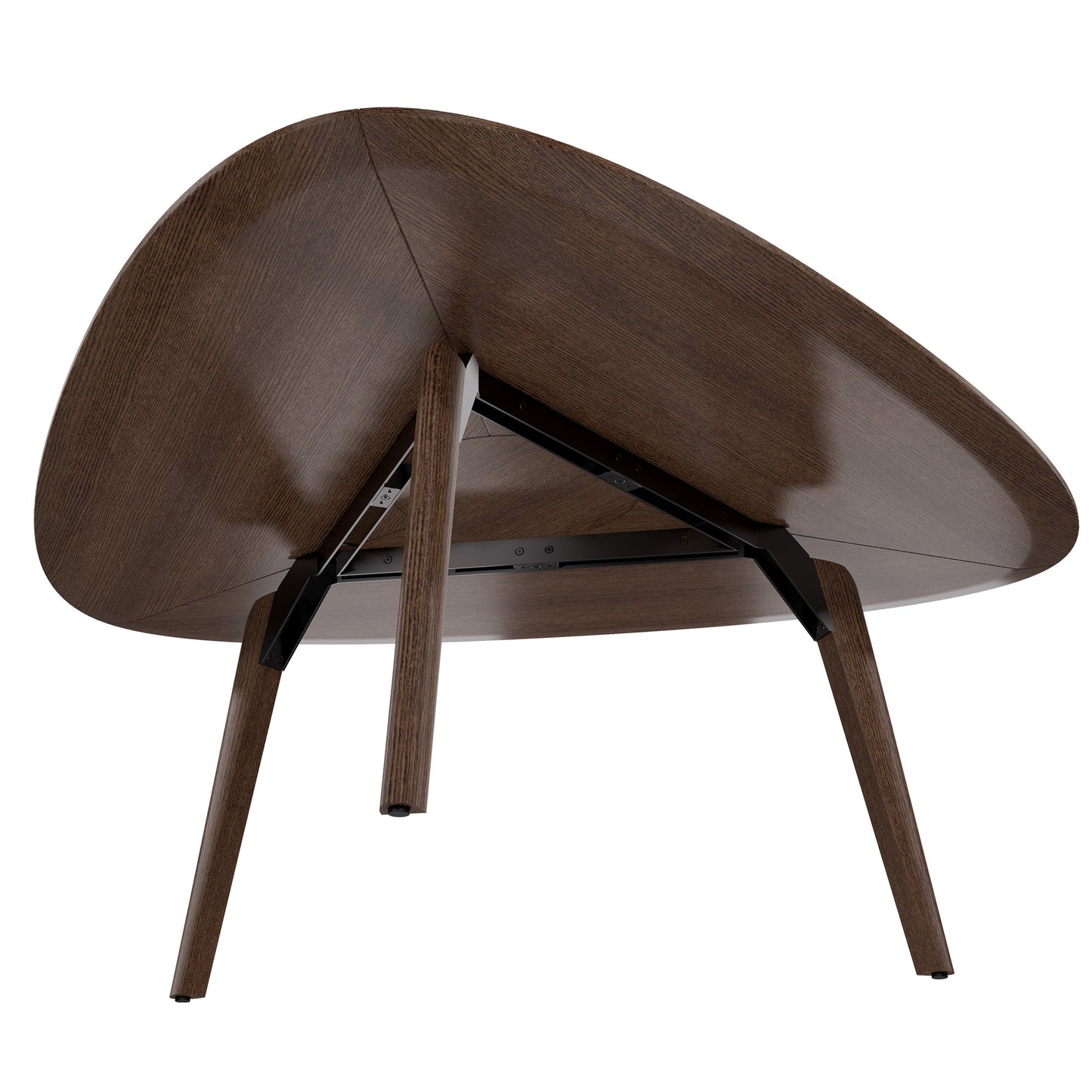 BRALCO RAIL meeting table | Triangular, 1794 x 1716 mm (6 people), real wood, tobacco oak