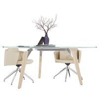 BRALCO RAIL meeting table | Triangular, 1794 x 1716 mm (6 people), glass table top