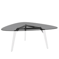 Bralco Rail Conference Table | Triangolare, 1794 x 1716 mm (6 persone), piastra da tavolo di vetro colorato