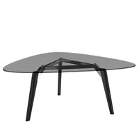 BRALCO RAIL meeting table | Triangular, 1794 x 1716 mm (6 people), gray tinted glass table top