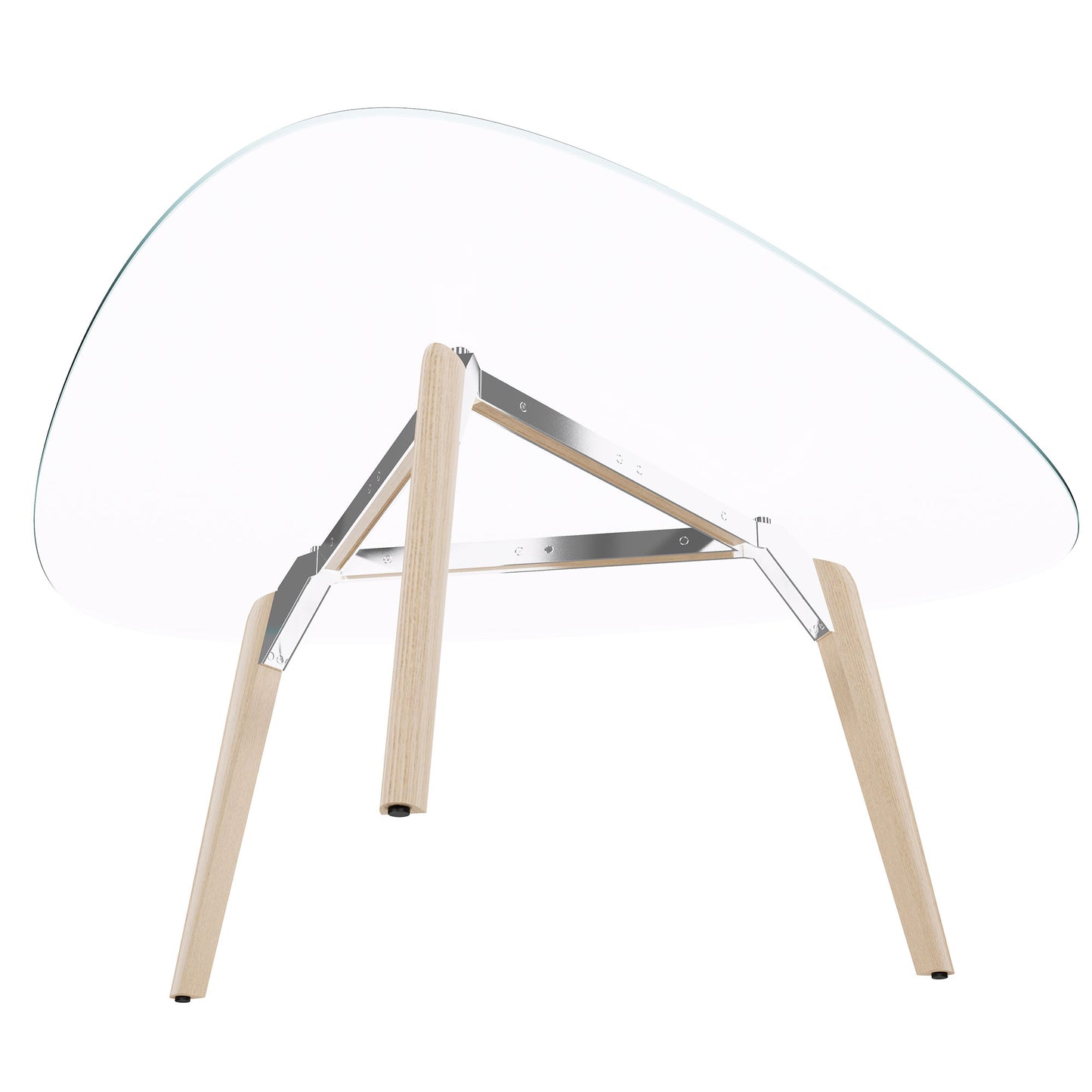 Bralco RAIL Tableau de réunion | Triangulaire, 1794 x 1716 mm (6 personnes), plaque de table en verre