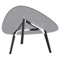 BRALCO RAIL meeting table | Triangular, 1794 x 1716 mm (6 people), gray tinted glass table top