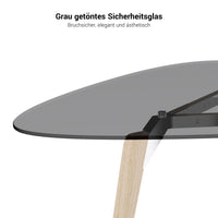 BRALCO RAIL meeting table | Triangular, 1794 x 1716 mm (6 people), gray tinted glass table top
