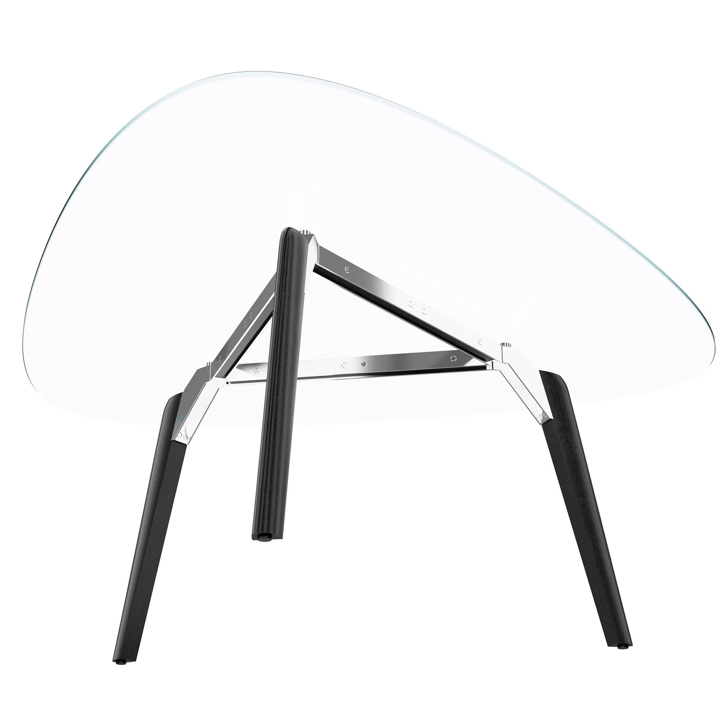 Bralco RAIL Tableau de réunion | Triangulaire, 1794 x 1716 mm (6 personnes), plaque de table en verre