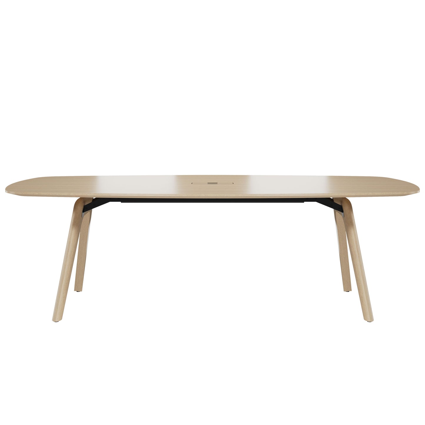 BRALCO RAIL meeting table | Boat shape 2400 - 2800 mm (8 - 10 people) | Real wood, natural oak
