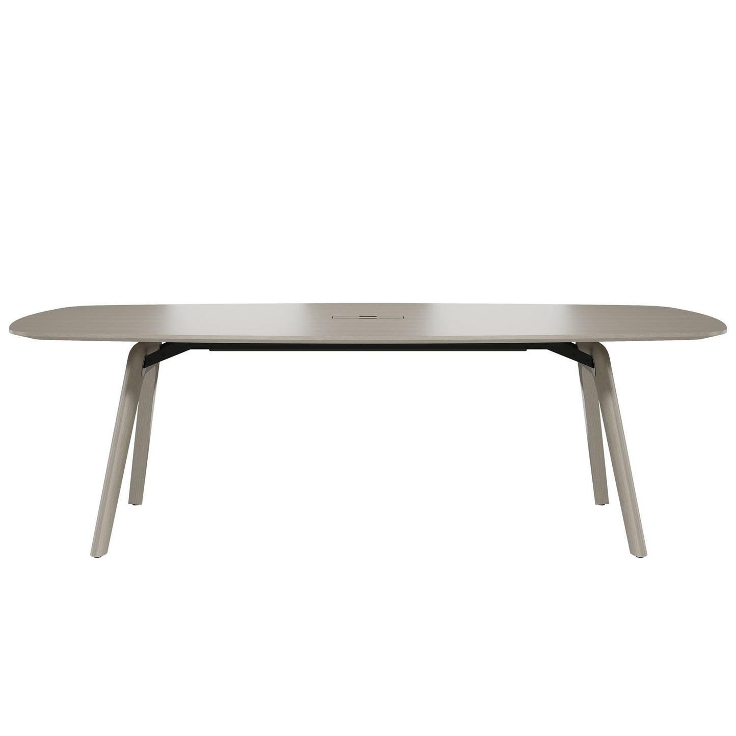 BRALCO RAIL meeting table | Boat shape 2400 - 2800 mm (8 - 10 people) | Real wood, light gray oak