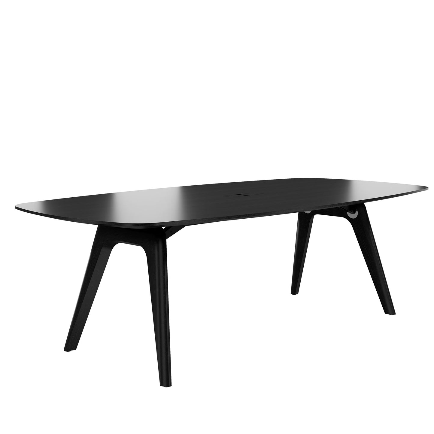 BRALCO RAIL meeting table | Boat shape 2400 - 2800 mm (8 - 10 people) | Real wood, black oak