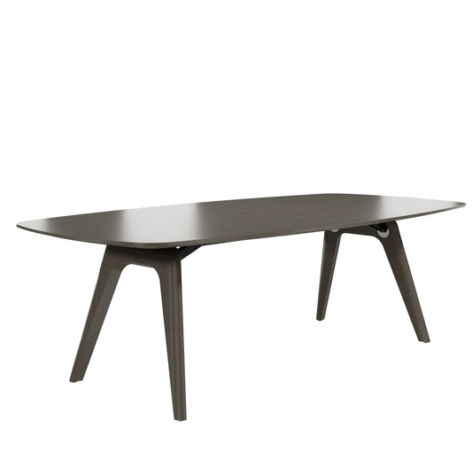 Table de réunion BRALCO RAIL | Forme du bateau 2400 - 2800 mm (8 - 10 personnes) | Bois véritable, chêne gris foncé