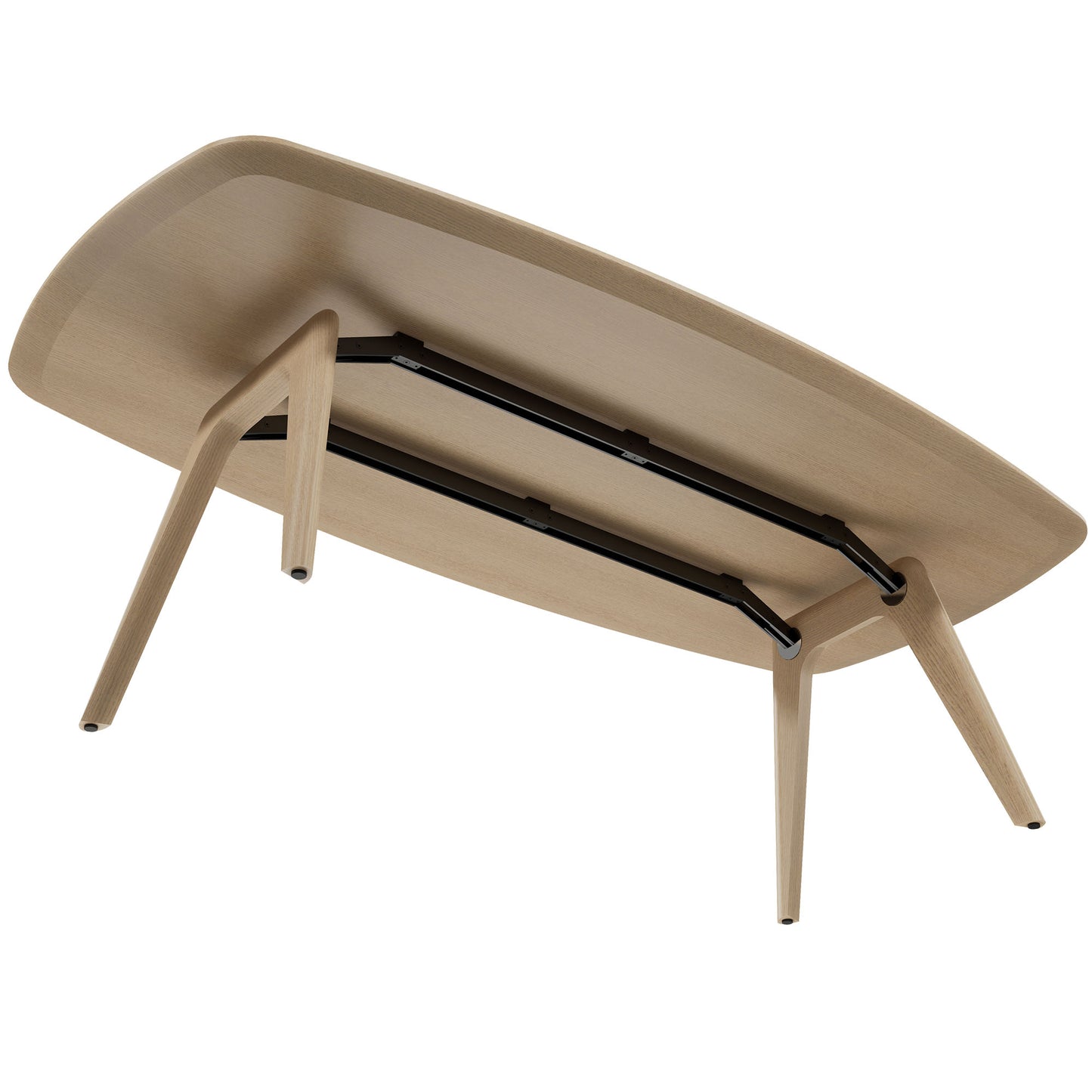 BRALCO RAIL meeting table | Boat shape 2400 - 2800 mm (8 - 10 people) | Real wood, natural oak