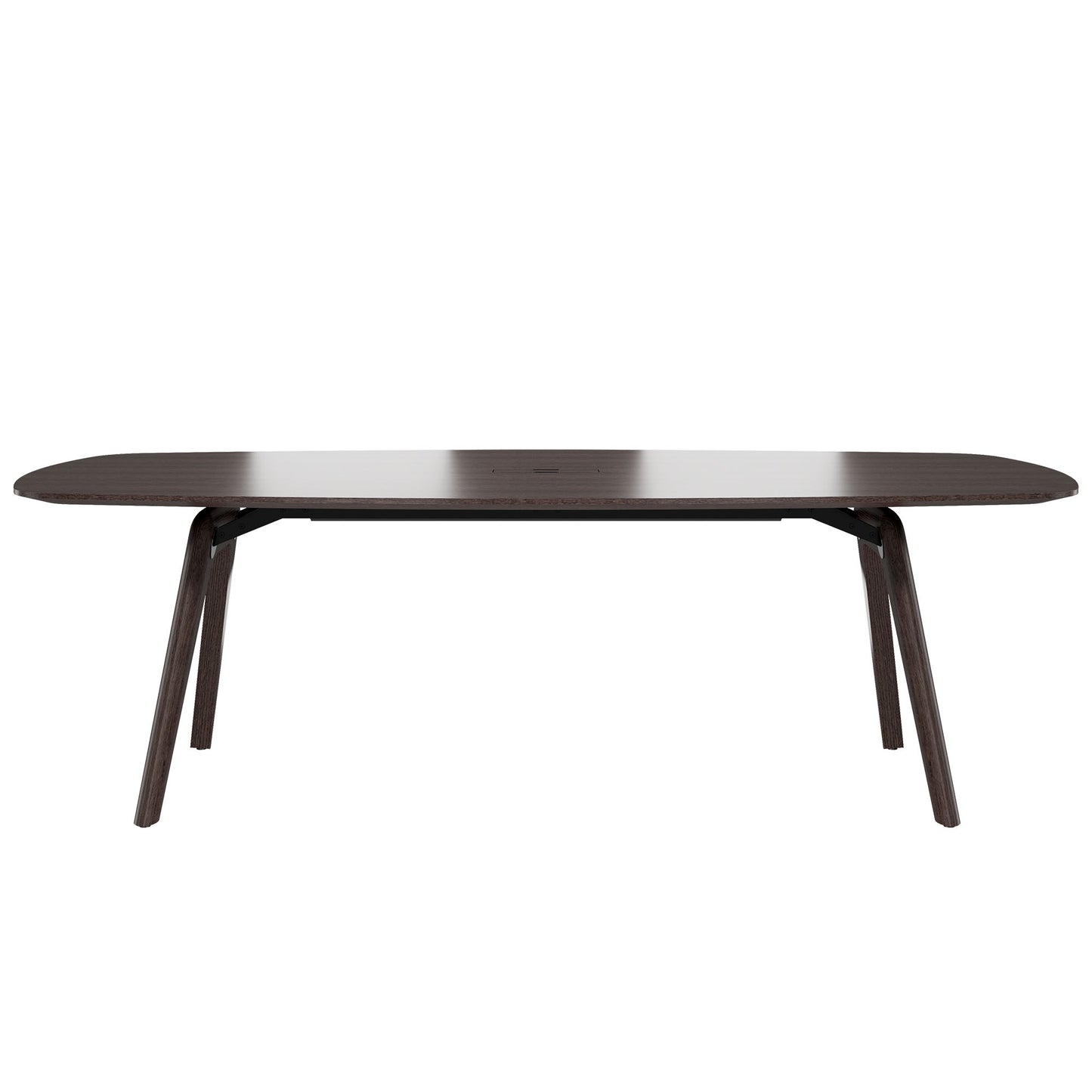 BRALCO RAIL meeting table | Boat shape 2400 - 2800 mm (8 - 10 people) | Real wood, carbon oak