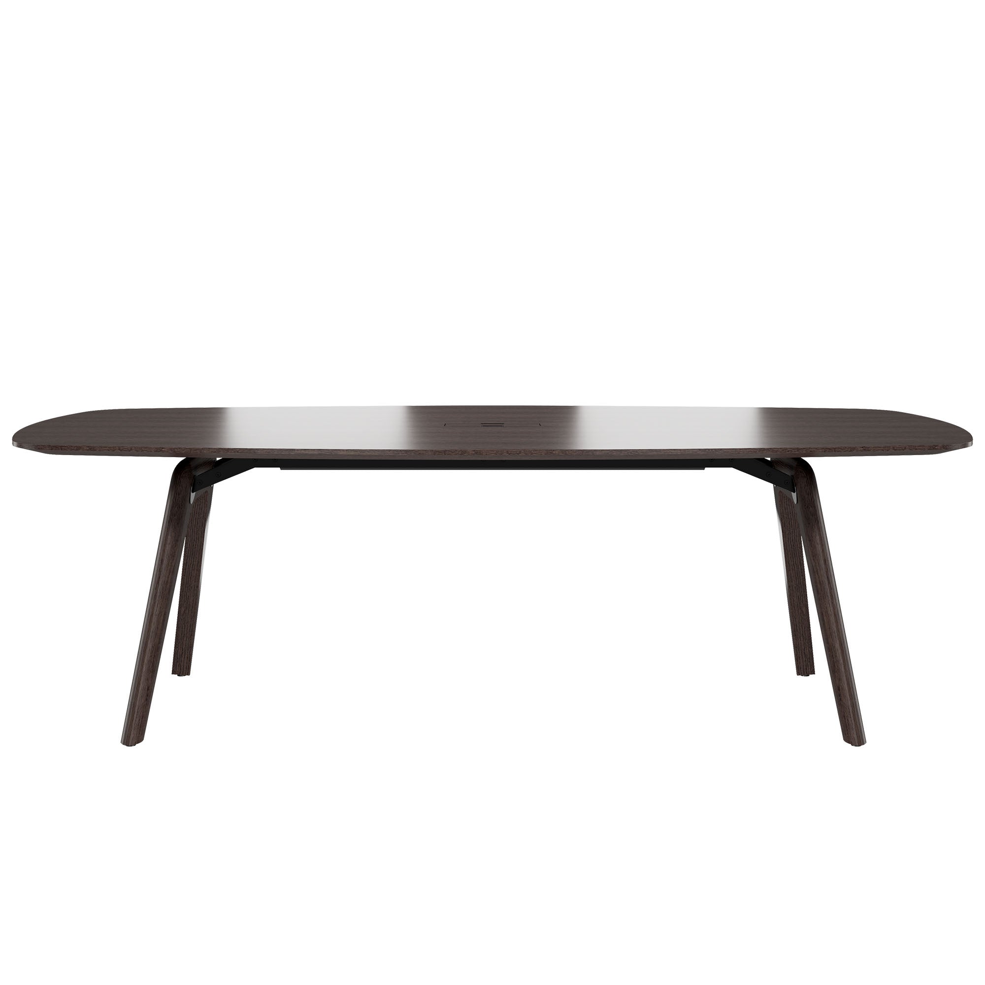BRALCO RAIL meeting table | Boat shape 2400 - 2800 mm (8 - 10 people) | Real wood, carbon oak