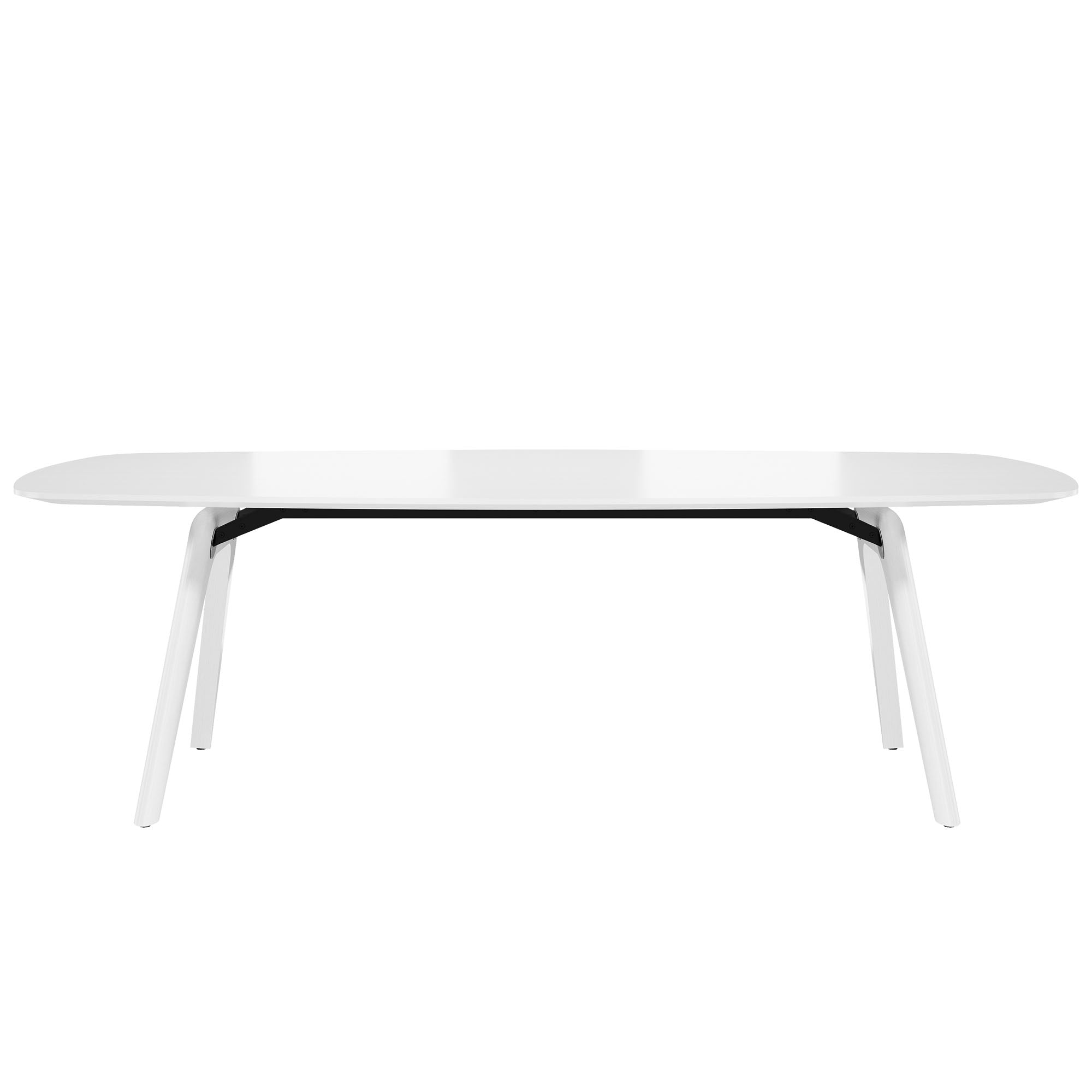 BRALCO RAIL Meeting table | Boat shape 2400 - 2800 mm (8 - 10 persons) | Real wood, white oak