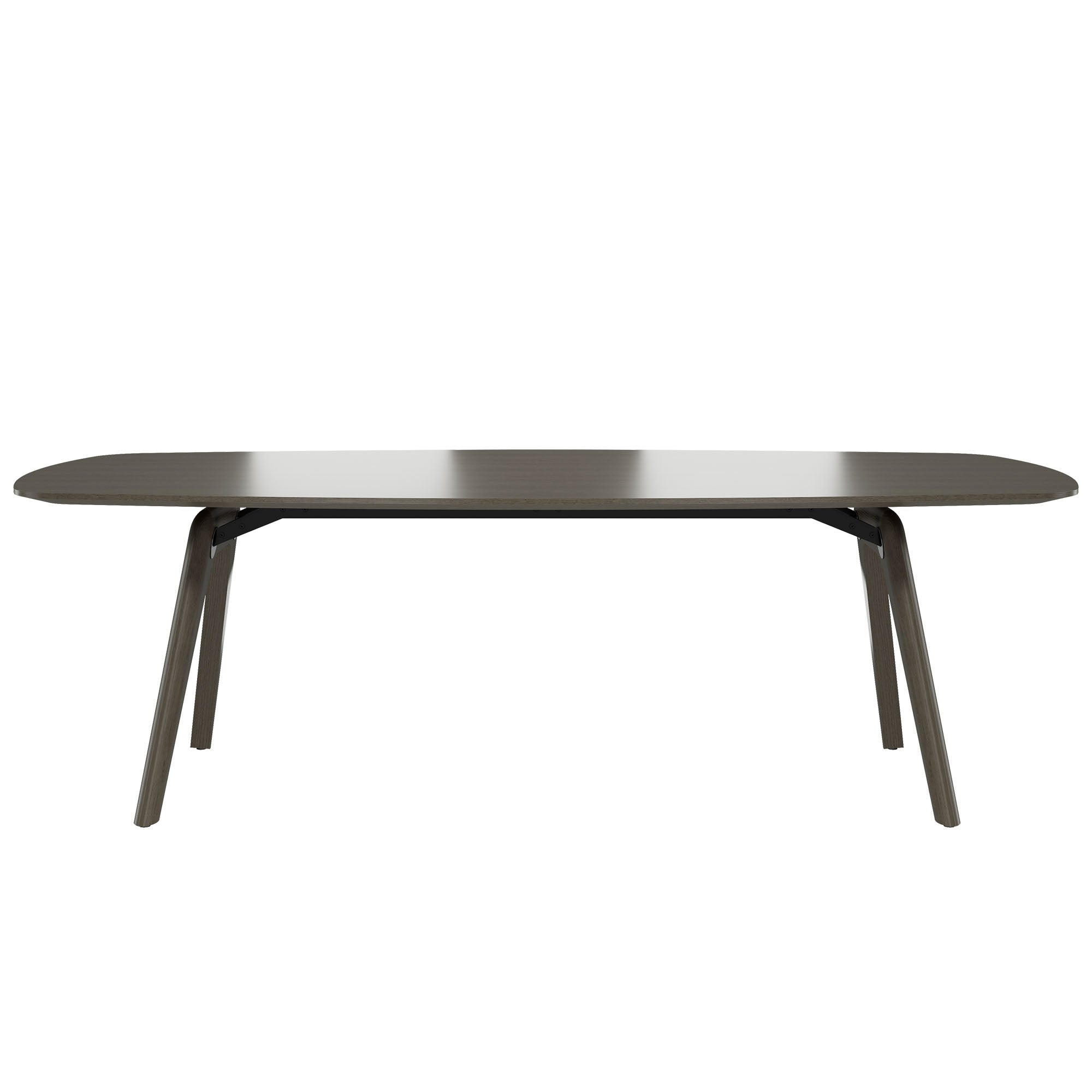 BRALCO RAIL meeting table | Boat shape 2400 - 2800 mm (8 - 10 people) | Real wood, dark gray oak