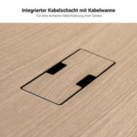 BRALCO RAIL meeting table | Boat shape 2400 - 2800 mm (8 - 10 people) | Real wood, light gray oak