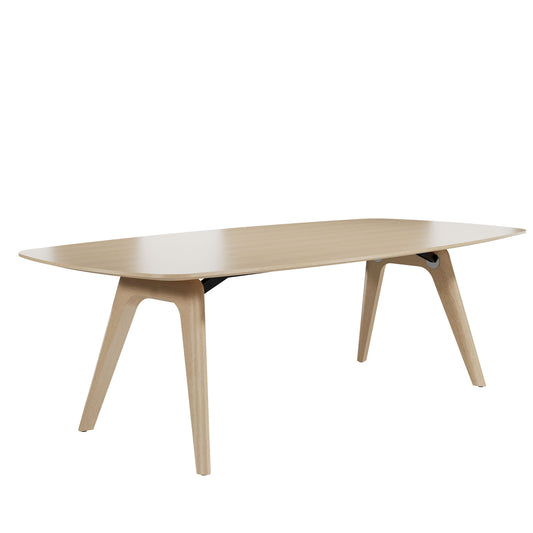 BRALCO RAIL meeting table | Boat shape 2400 - 2800 mm (8 - 10 people) | Real wood, natural oak