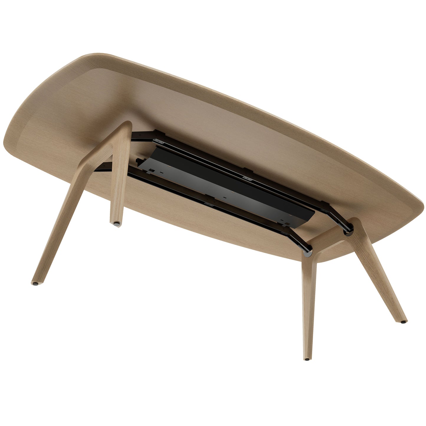 BRALCO RAIL meeting table | Boat shape 2400 - 2800 mm (8 - 10 people) | Real wood, natural oak