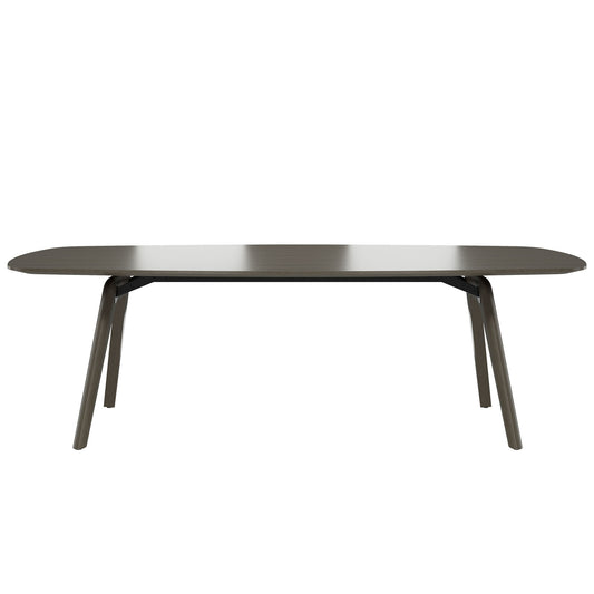 Table de réunion BRALCO RAIL | Forme du bateau 2400 - 2800 mm (8 - 10 personnes) | Bois véritable, chêne gris foncé