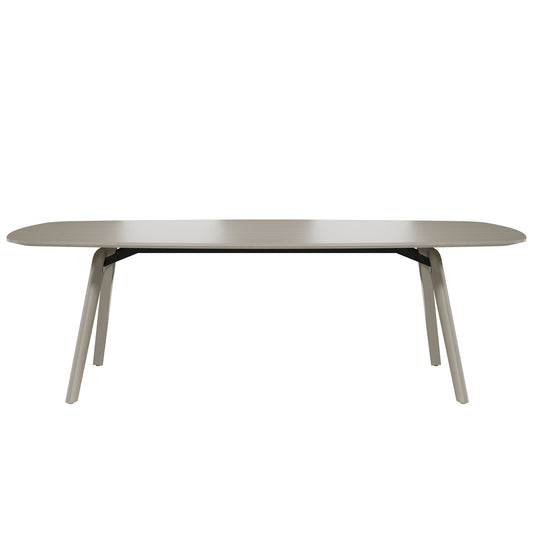 BRALCO RAIL meeting table | Boat shape 2400 - 2800 mm (8 - 10 people) | Real wood, light gray oak