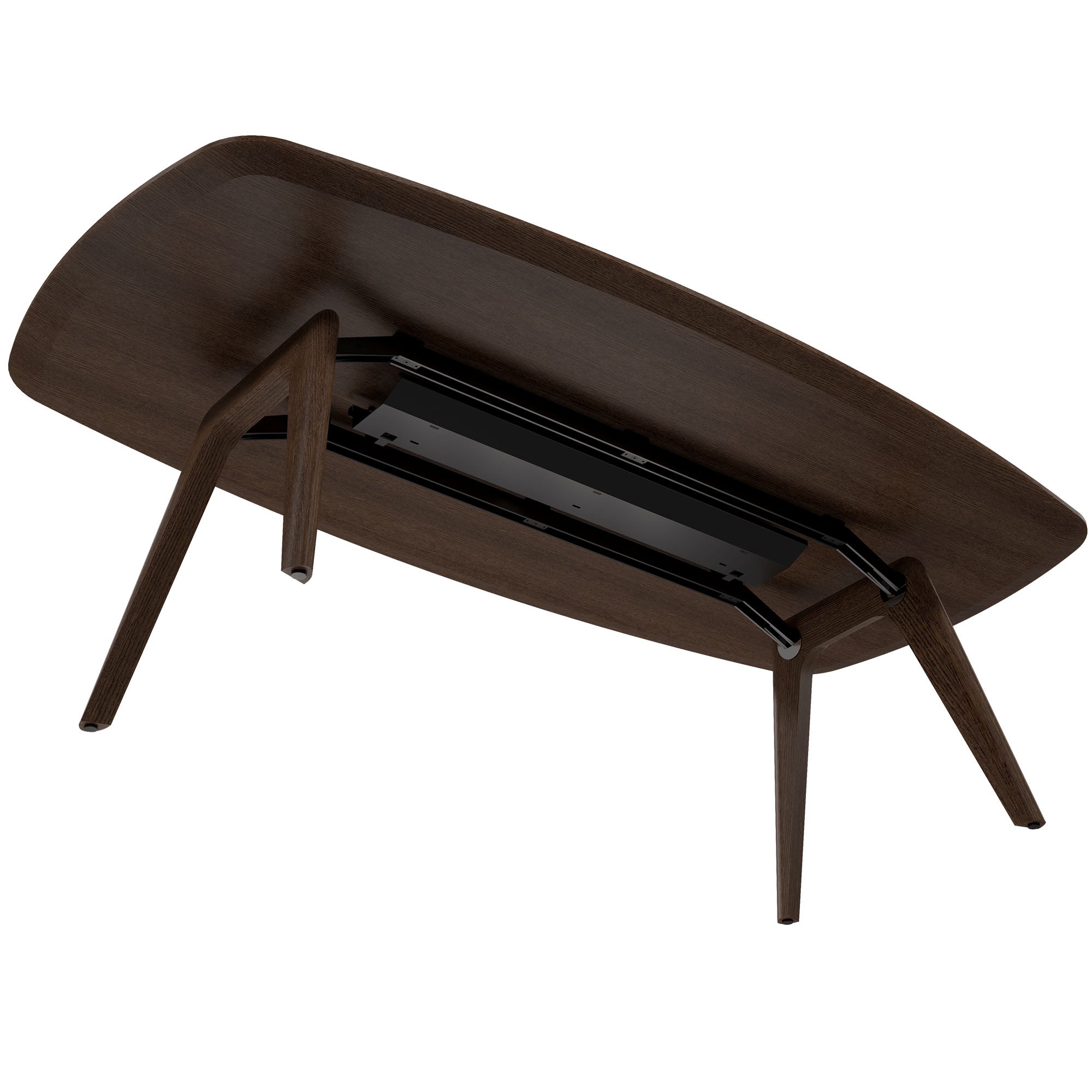 BRALCO RAIL meeting table | Boat shape 2400 - 2800 mm (8 - 10 people) | Real wood, oak tobacco