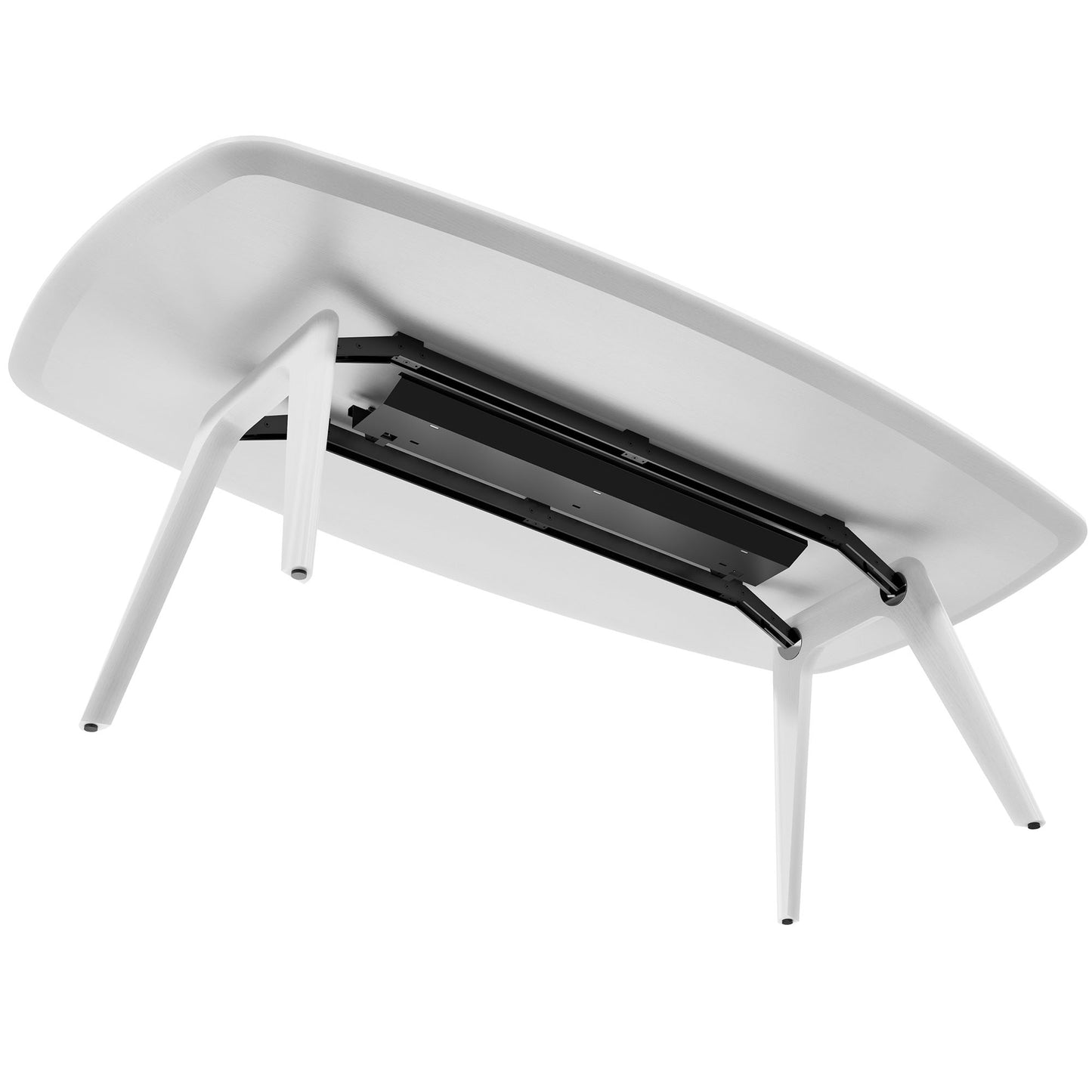 Bralco RAIL Tableau de réunion | Forme de démarrage 2400 - 2800 mm (8 - 10 personnes) | Vrai bois, chêne blanc