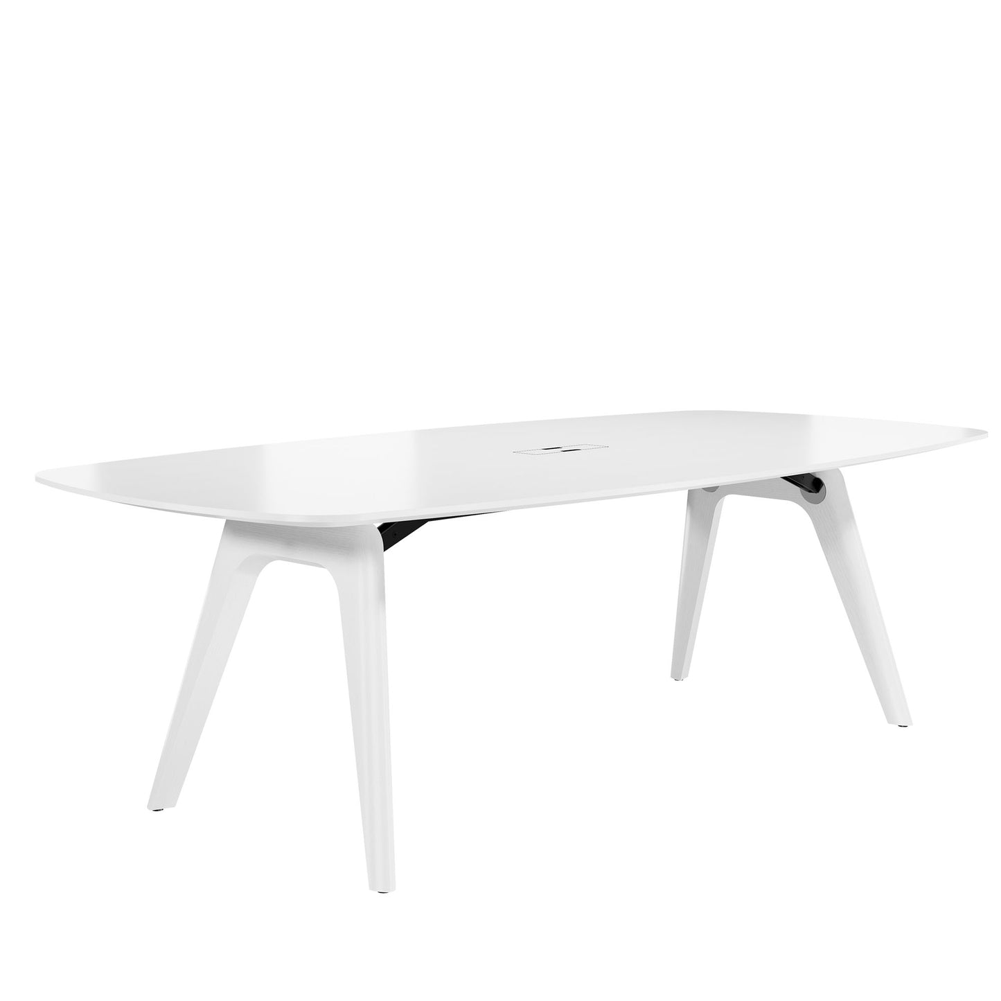 BRALCO RAIL Meeting table | Boat shape 2400 - 2800 mm (8 - 10 persons) | Real wood, white oak