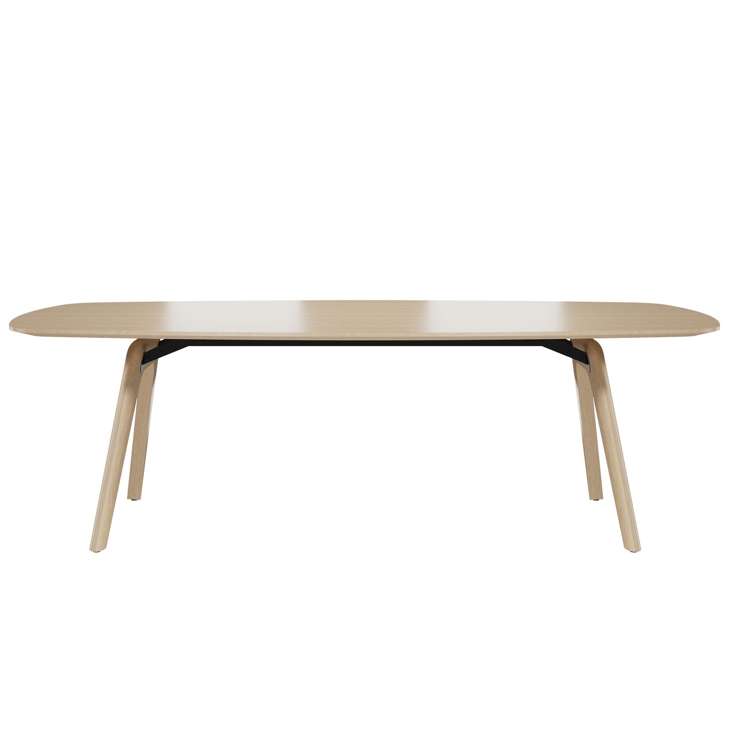 BRALCO RAIL meeting table | Boat shape 2400 - 2800 mm (8 - 10 people) | Real wood, natural oak