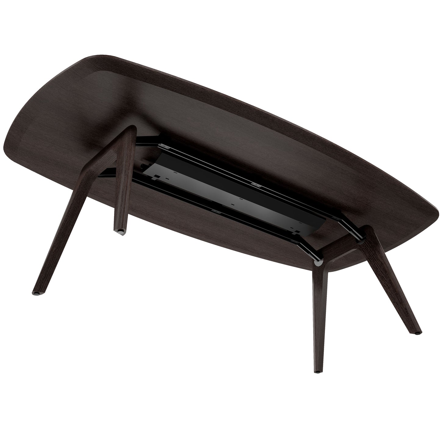 BRALCO RAIL meeting table | Boat shape 2400 - 2800 mm (8 - 10 people) | Real wood, carbon oak