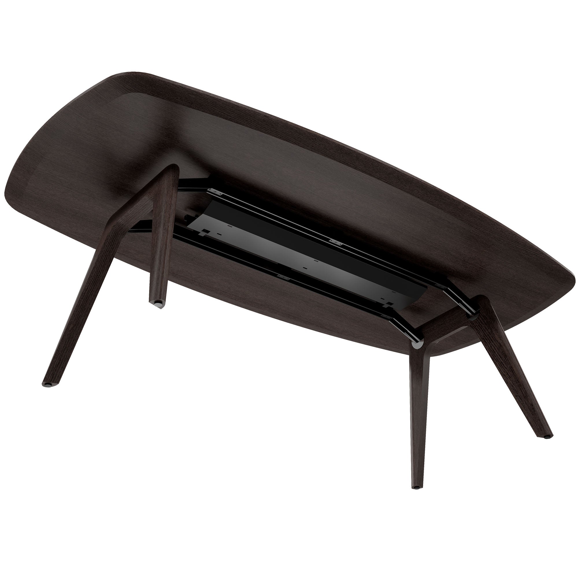 BRALCO RAIL meeting table | Boat shape 2400 - 2800 mm (8 - 10 people) | Real wood, carbon oak