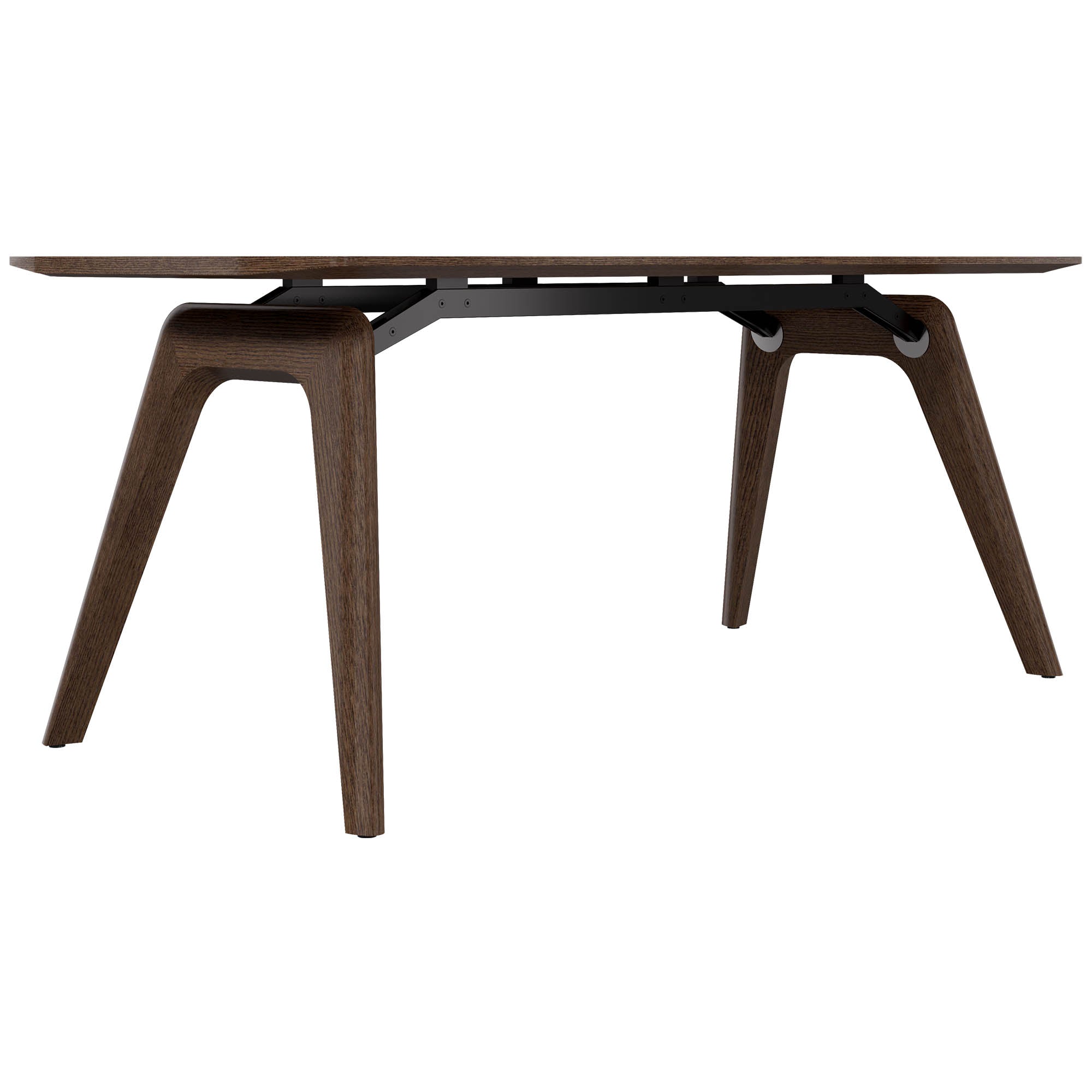 Bralco RAIL Tableau de réunion | 1800 - 2400 mm (6 - 8 personnes) | Vrai bois, tabac en chêne
