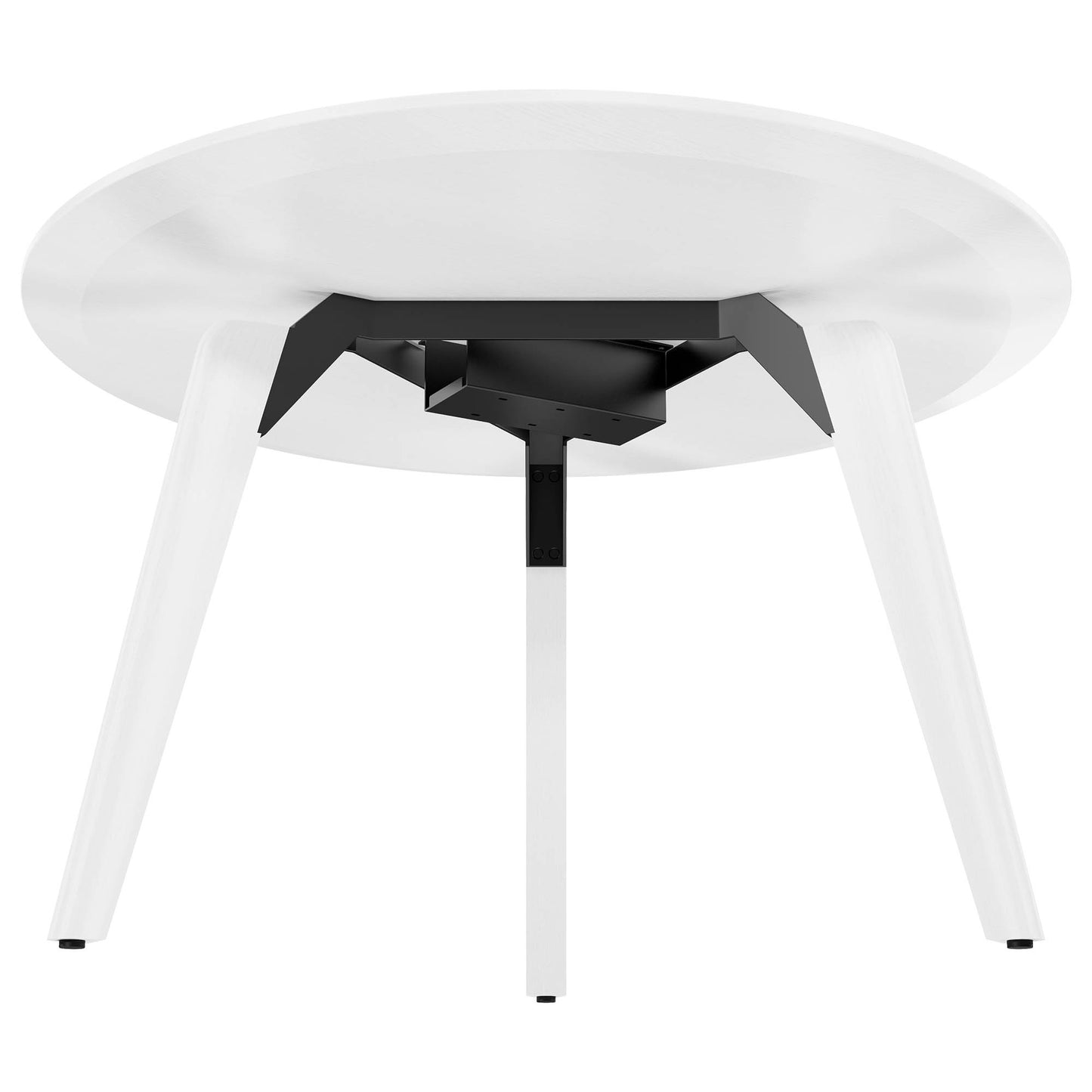 Bralco RAIL Tableau de réunion | Round, 1200 - 1600 mm (4 - 6 personnes), vrai bois, chêne blanc