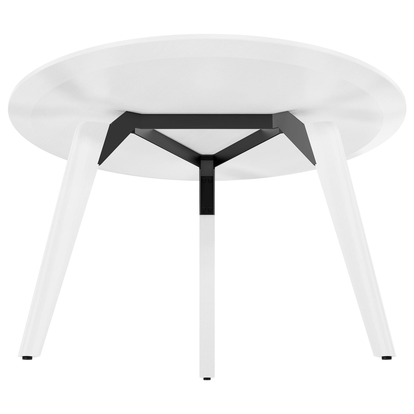 BRALCO RAIL Meeting table | Round, 1200 - 1600 mm (4 - 6 persons), real wood, white oak