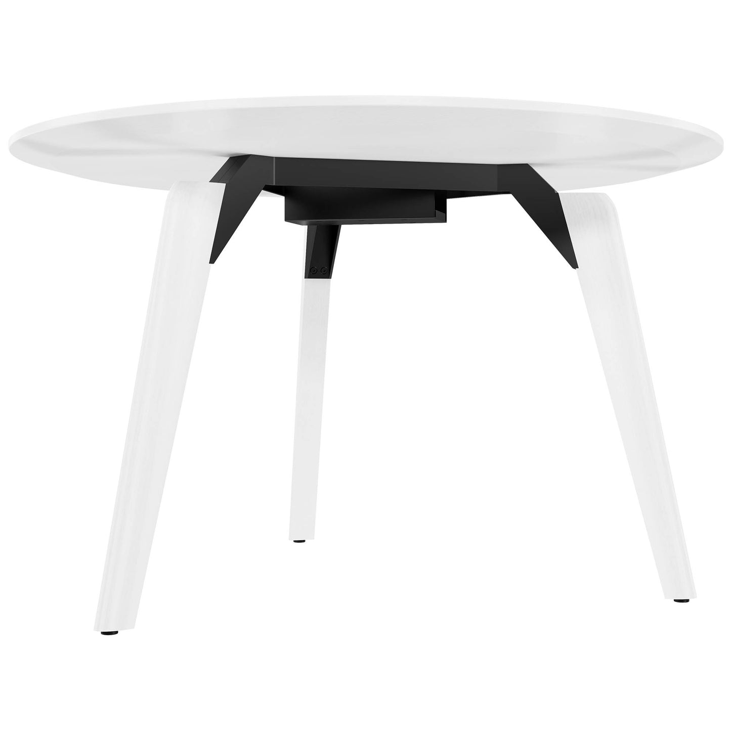 Bralco RAIL Tableau de réunion | Round, 1200 - 1600 mm (4 - 6 personnes), vrai bois, chêne blanc