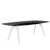 BRALCO RAIL meeting table | Boat shape, 2400 x 1200 x 750 mm (8 people) | gray tinted glass table top