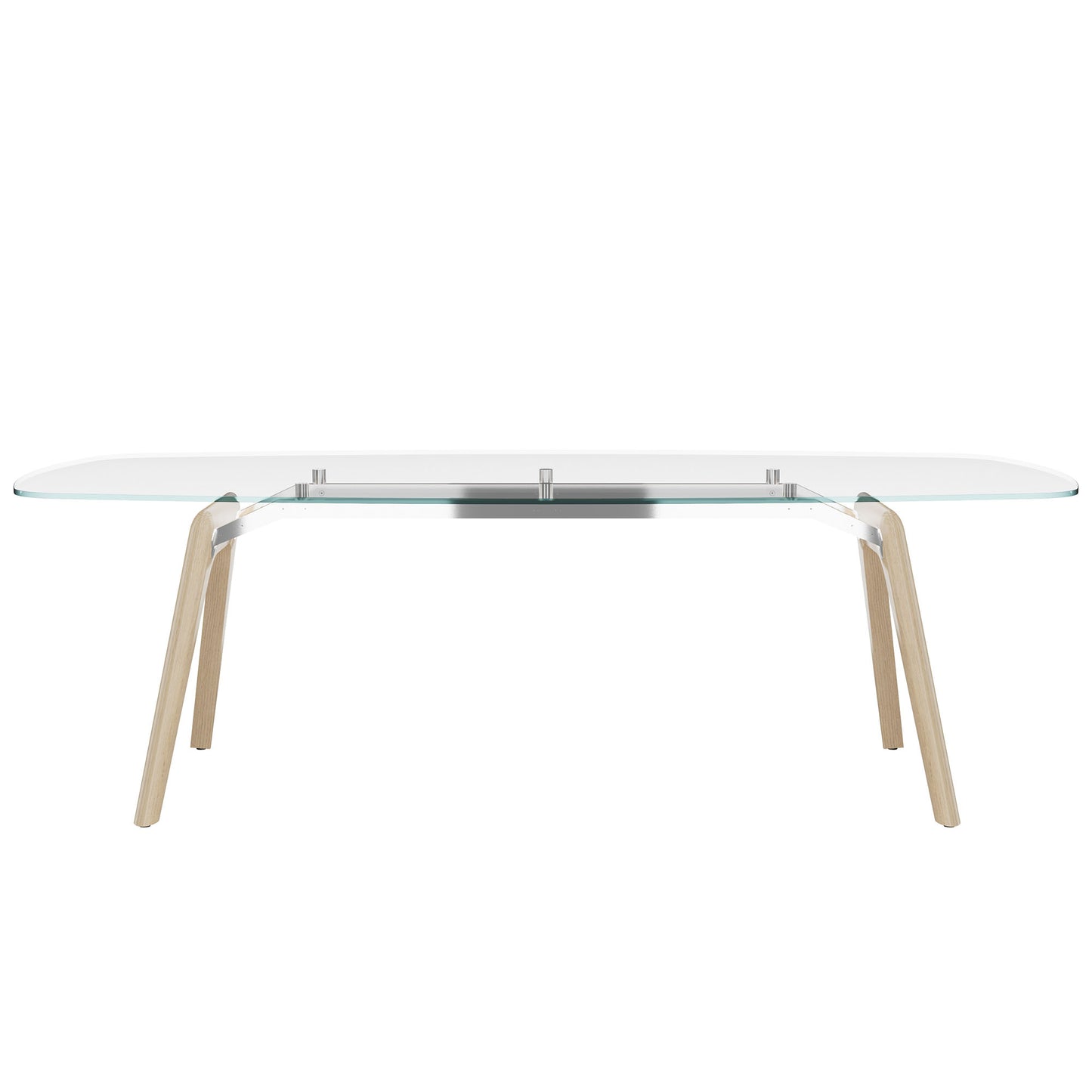 Bralco RAIL Conference table | Boot shape, 2400 x 1200 x 750 mm (8 people) | Glass table plate