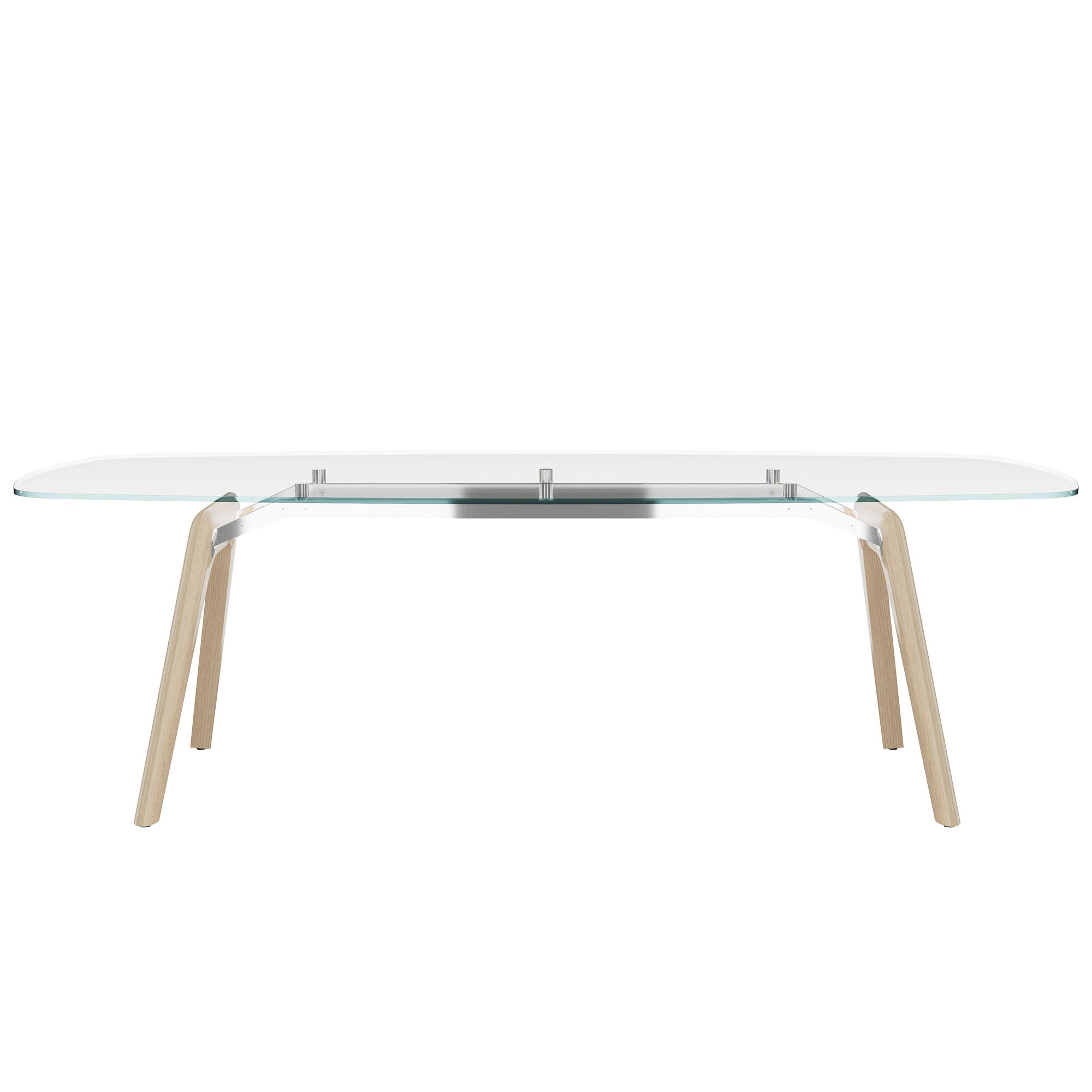 Bralco RAIL Conference table | Boot shape, 2400 x 1200 x 750 mm (8 people) | Glass table plate